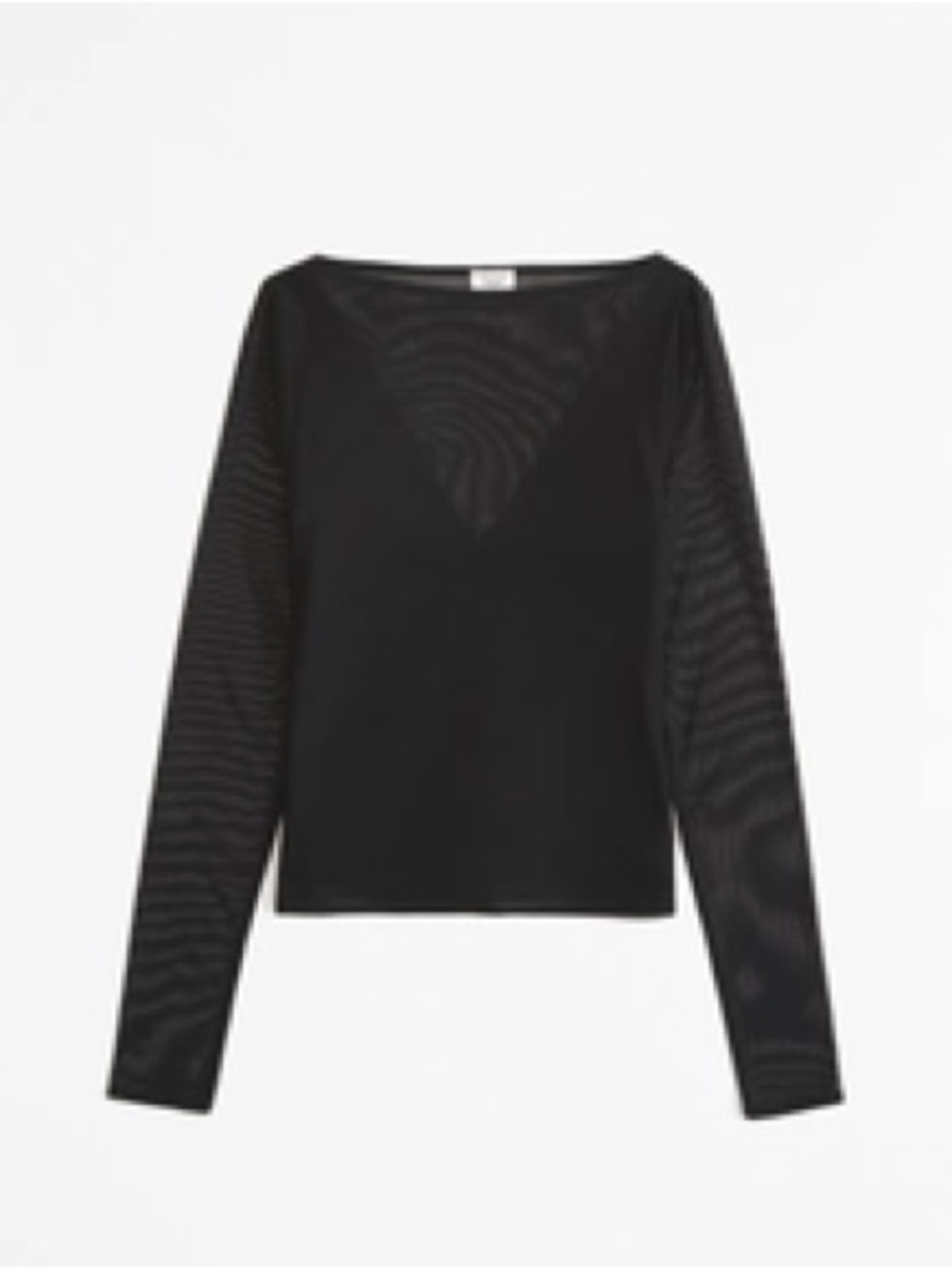 Abercrombie & Fitch Black Long-Sleeve Mesh Top